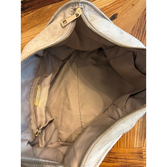 Laura Di Maggio Milano Leather Metallic Taupe Shoulder Bag Italy Designer - Picture 5 of 6